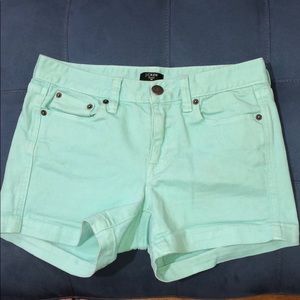 Mint green Jean short from J Crew